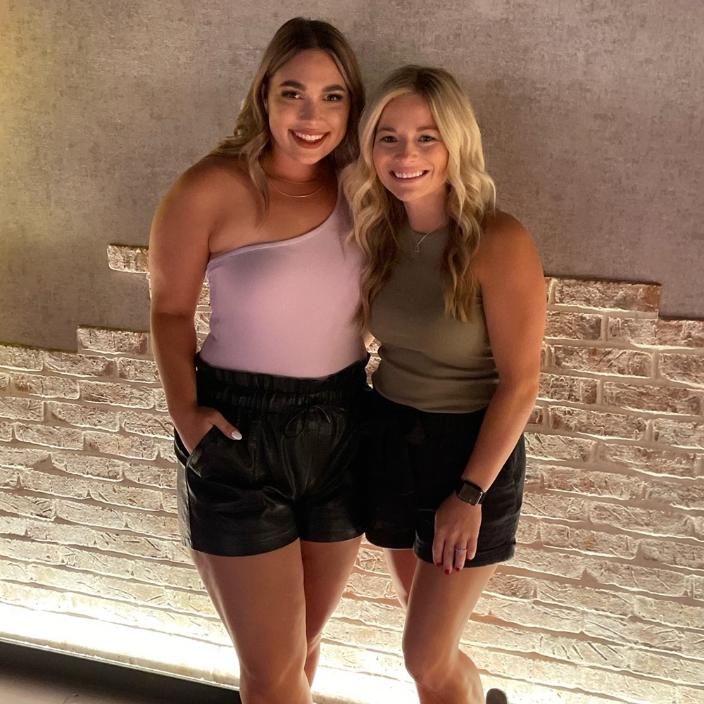 Faux leather shorts